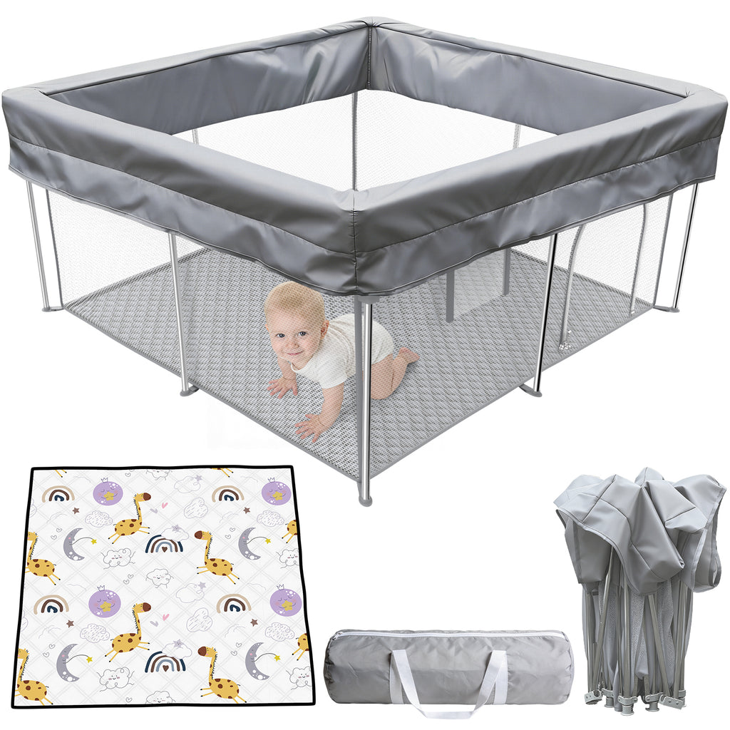 Desque Foldable Baby Playpen 47x47 Inch with Mat