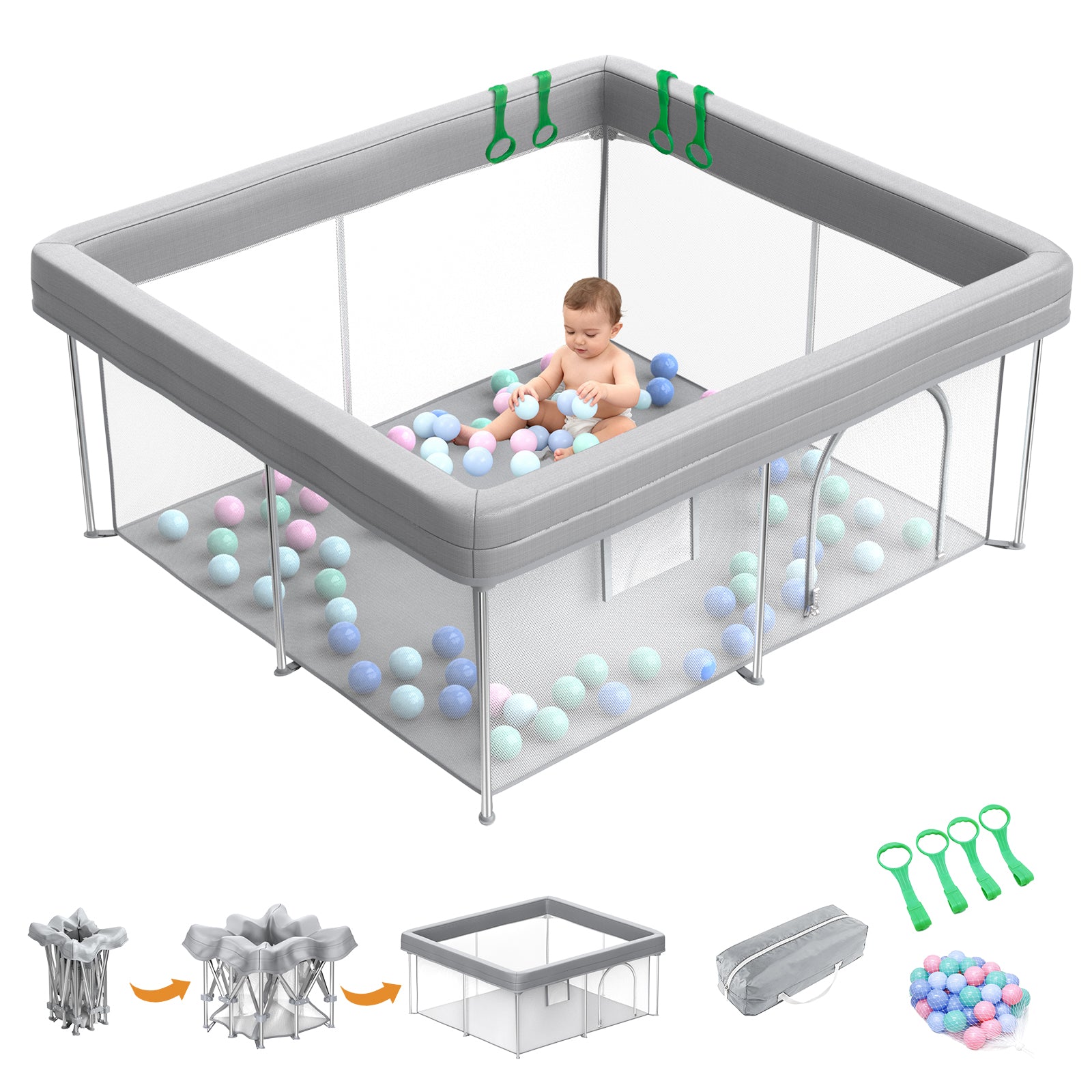 Desque Foldable Baby Playpen, 50 x 50 inches