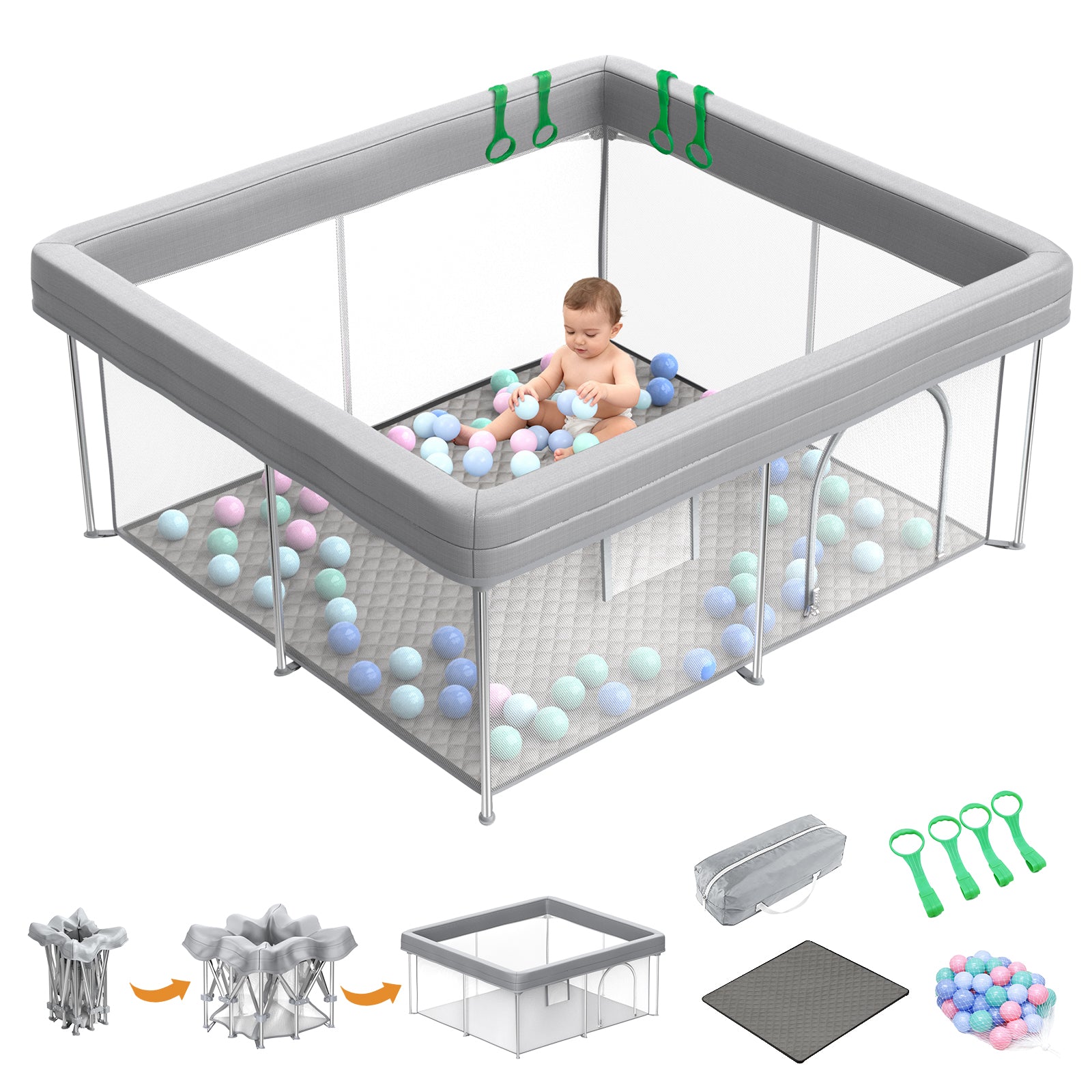 Desque Foldable Baby Playpen, 50 x 50 inches