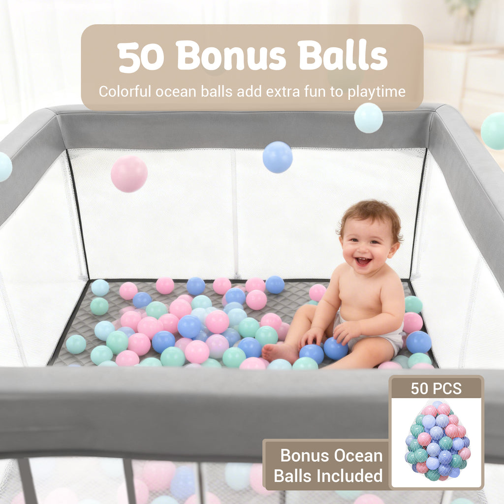 Desque Foldable Baby Playpen, 50 x 50 inches