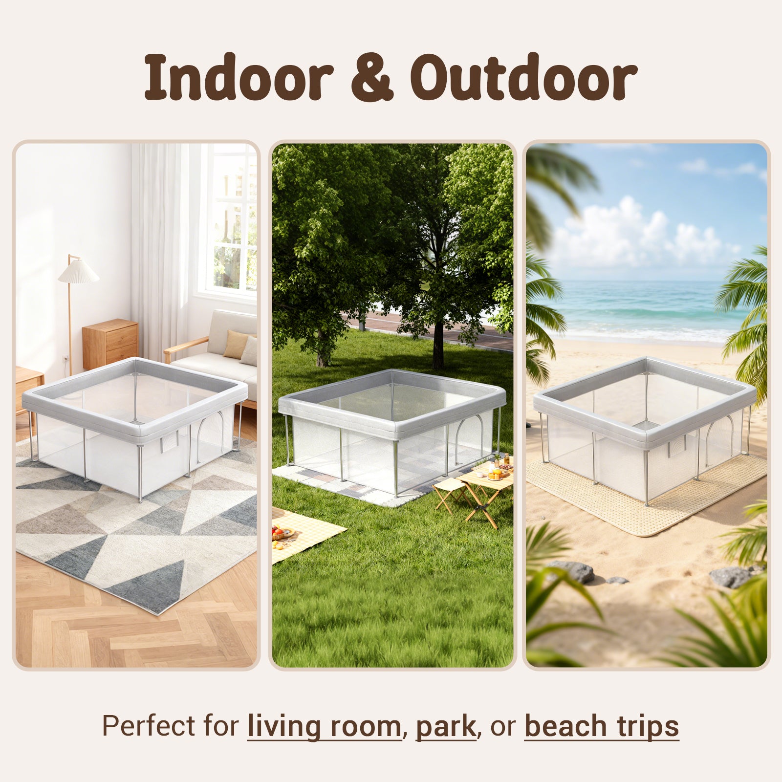 Desque Foldable Baby Playpen, 50 x 50 inches