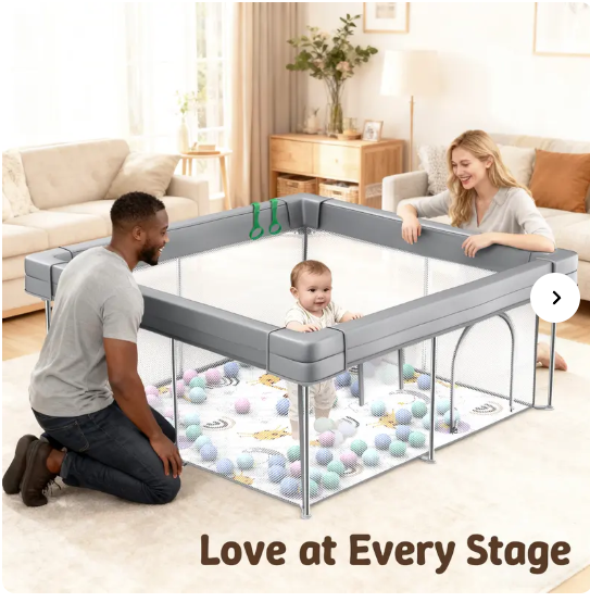 Desque Foldable Baby Playpen 47x47 Inch with Mat