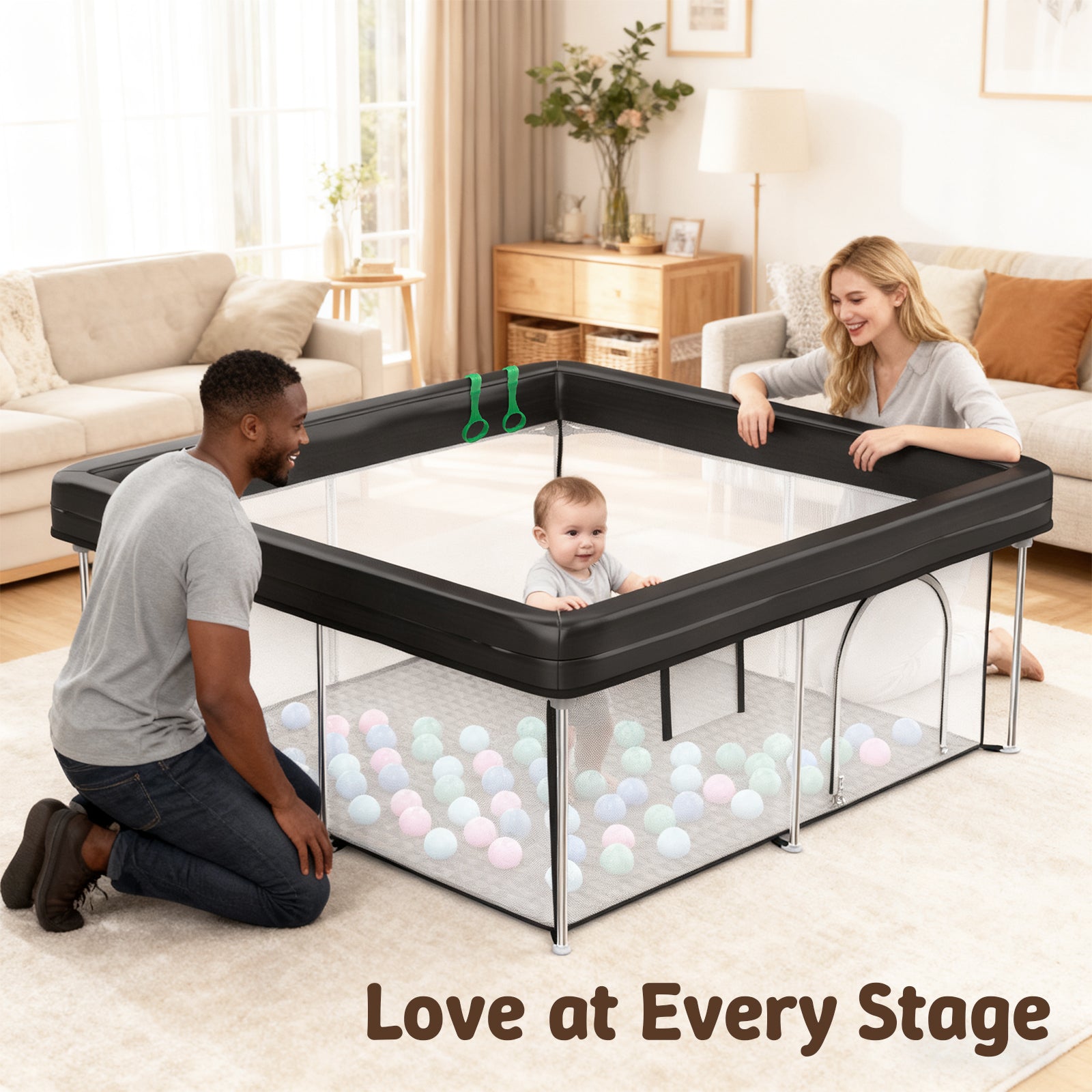 Desque Foldable Baby Playpen, 50 x 50 inches