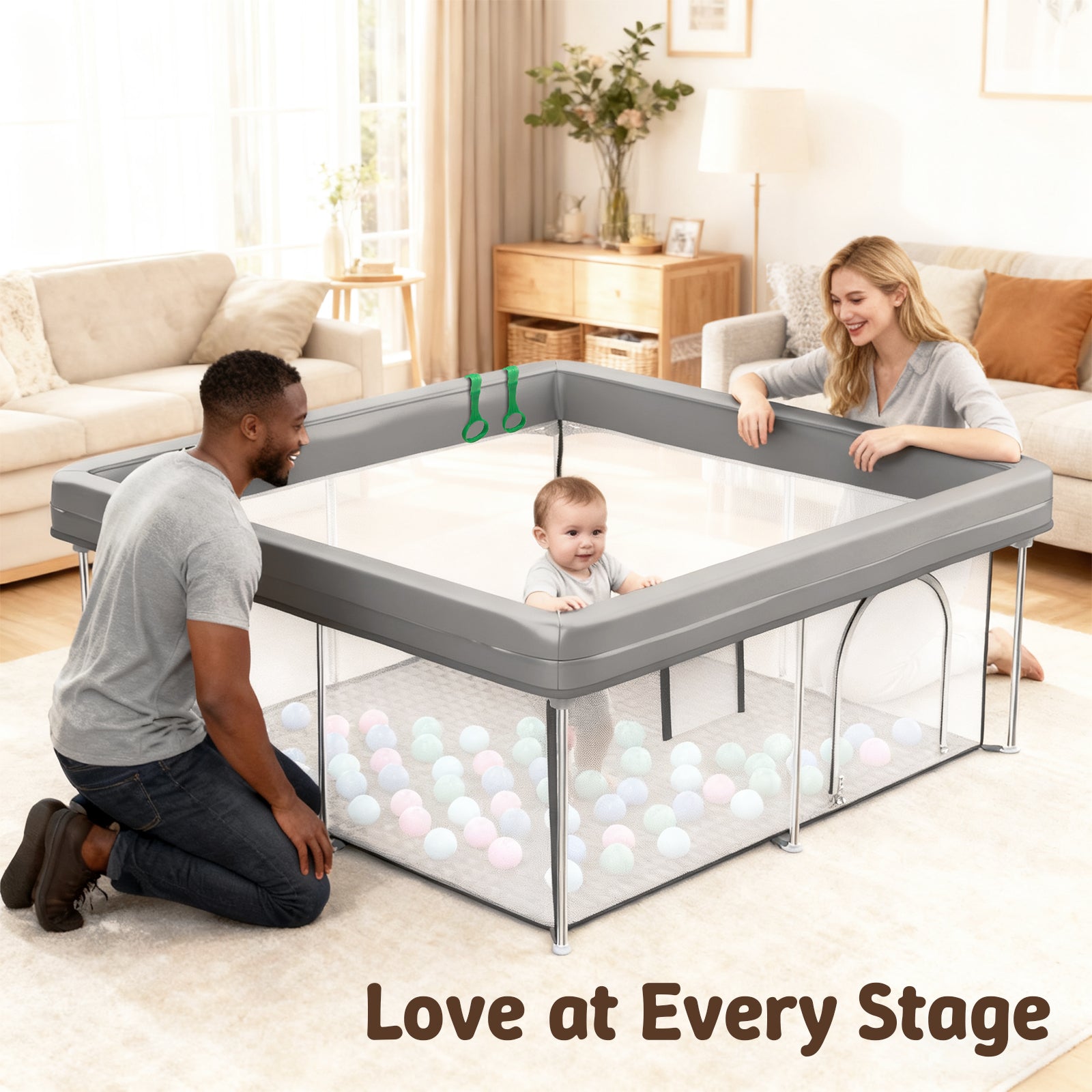 Desque Foldable Baby Playpen, 50 x 50 inches